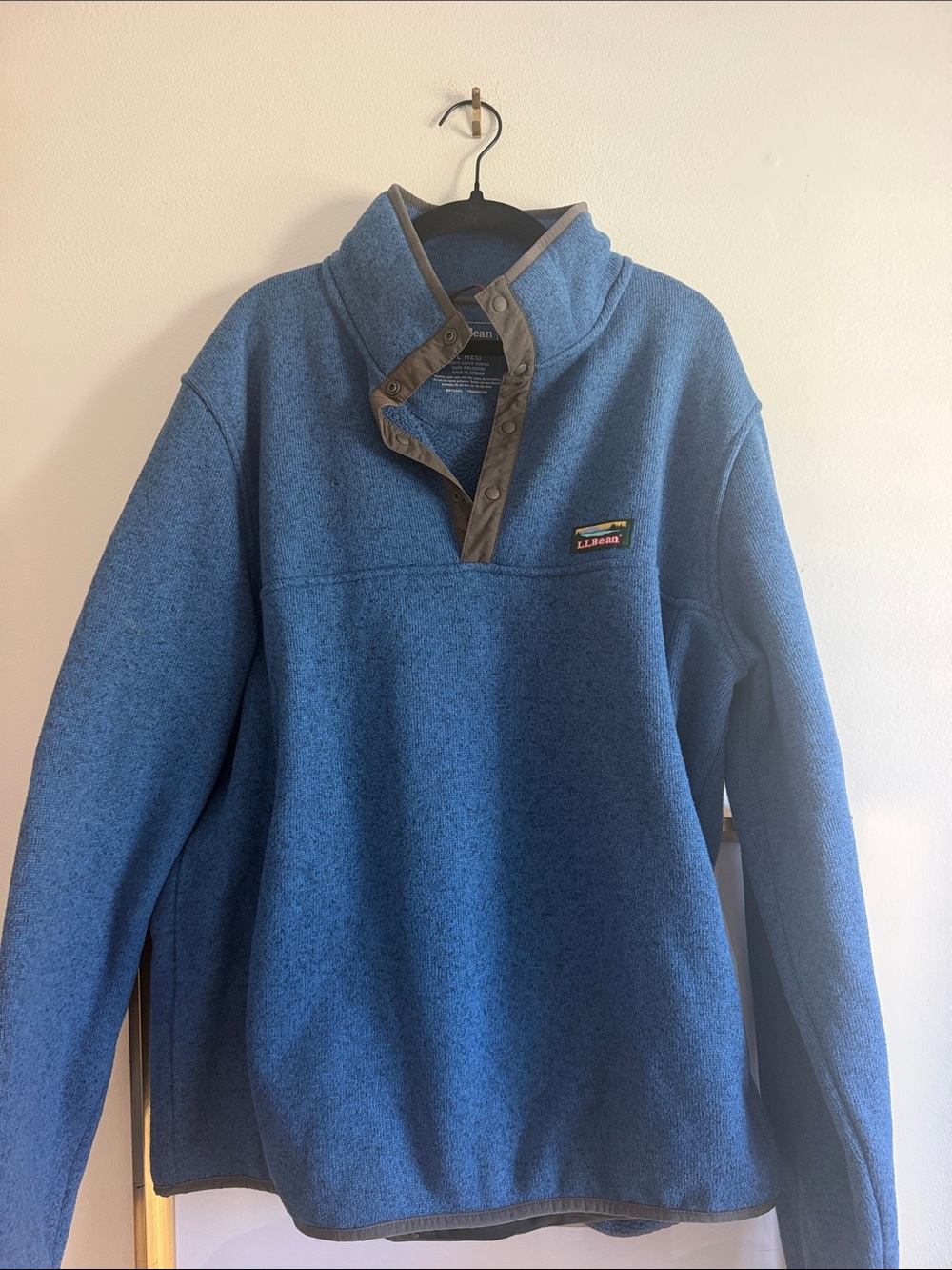 L.L. Bean Women’s Blue Quarter-Snap Fleece Pullover